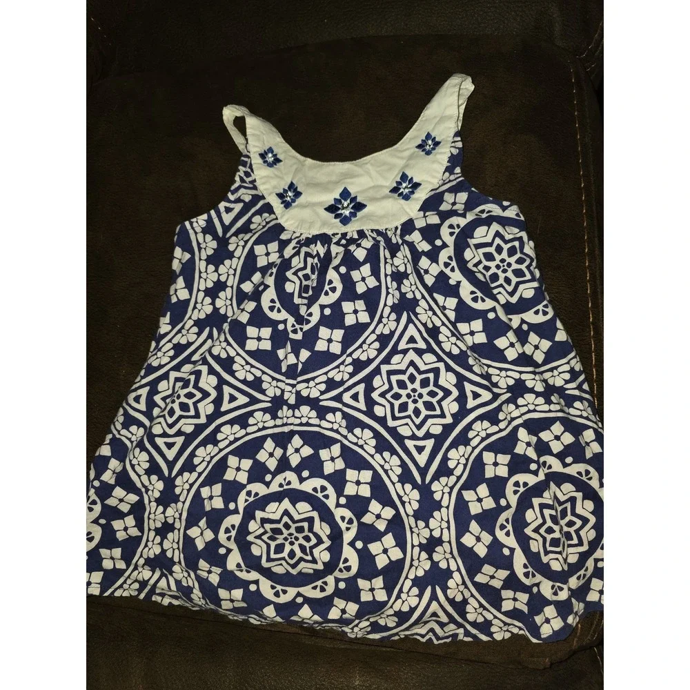 Gymboree greek isle style tank‎ top size 6 navy white